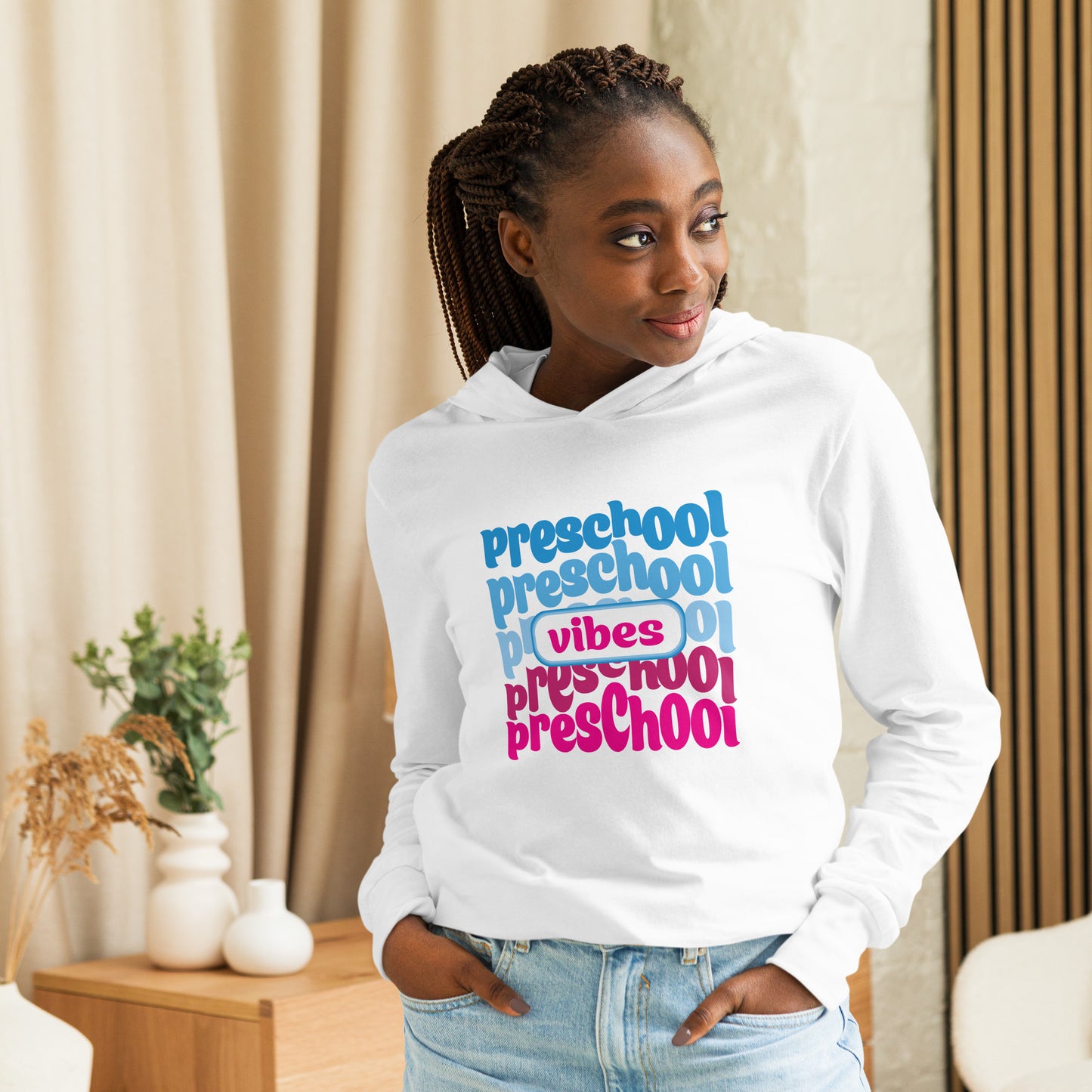 Preschool Vibes Hooded long-sleeve tee